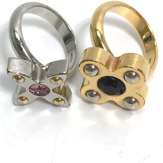 LOUIS VUITTON Ring M65247 metal gold Rhinestone Berg Love Letters Rhinestones Women M Used Authentic