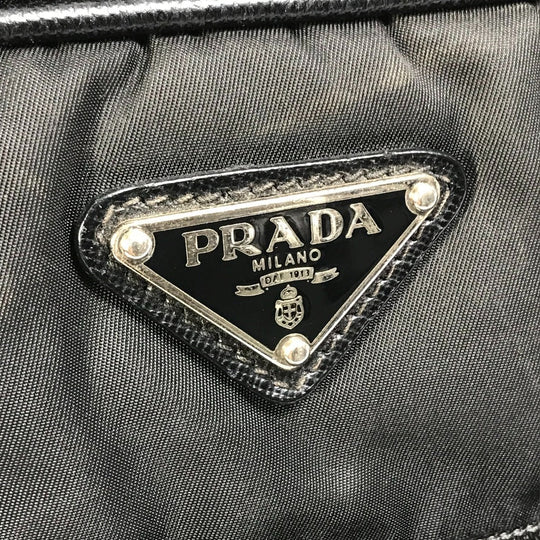 PRADA Business bag Nylon black Bag Triangle logo plate mens Used Authentic