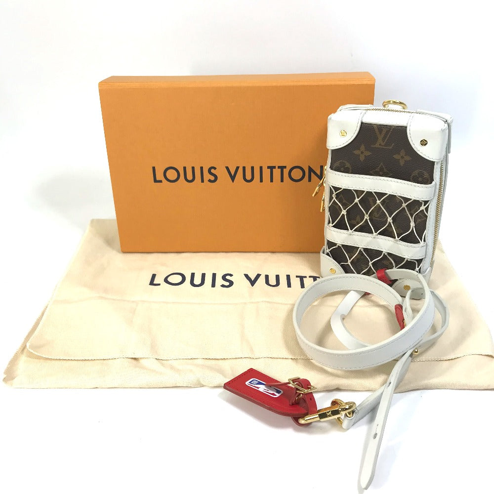 LOUIS VUITTON Shoulder Bag M80102 Leather, Monogram Canvas white LVxNBA Soft Trunk Phone Box mens Used Authentic