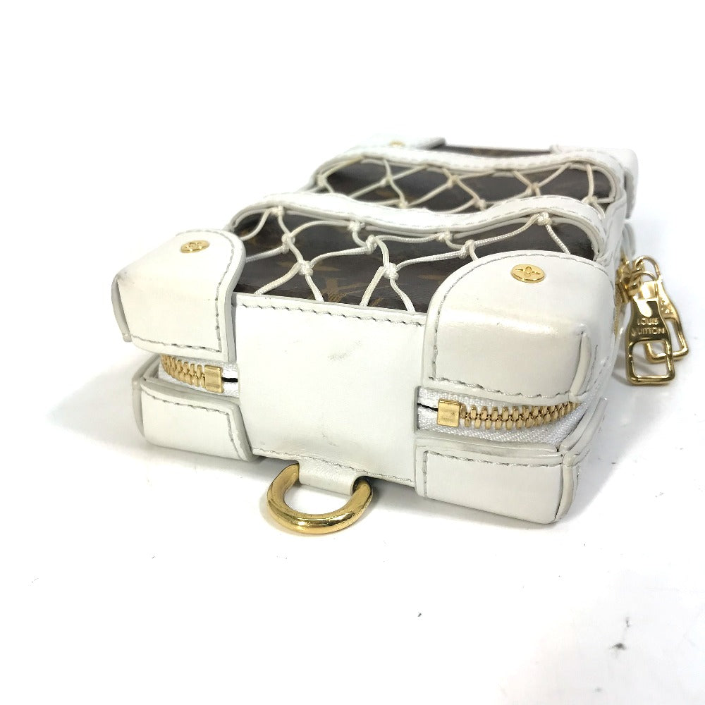 LOUIS VUITTON Shoulder Bag M80102 Leather, Monogram Canvas white LVxNBA Soft Trunk Phone Box mens Used Authentic