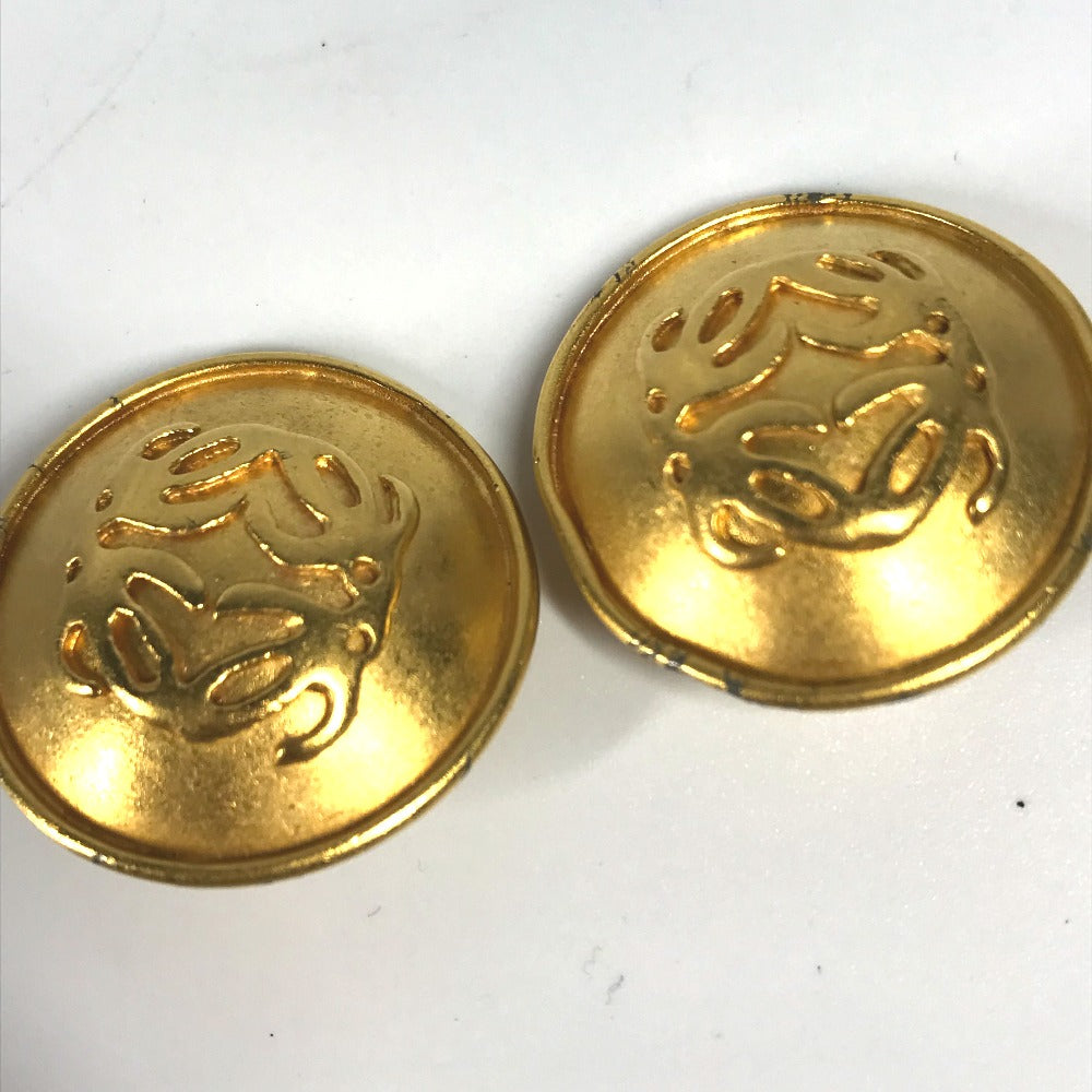 LOEWE Earring metal gold vintage anagram Women Used Authentic