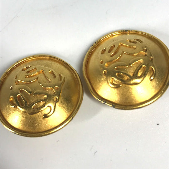 LOEWE Earring metal gold vintage anagram Women Used Authentic