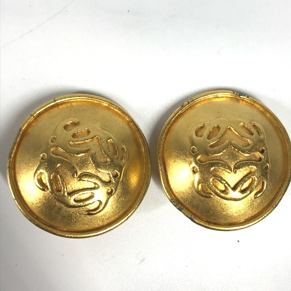 LOEWE Earring metal gold vintage anagram Women Used Authentic