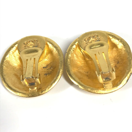 LOEWE Earring metal gold vintage anagram Women Used Authentic