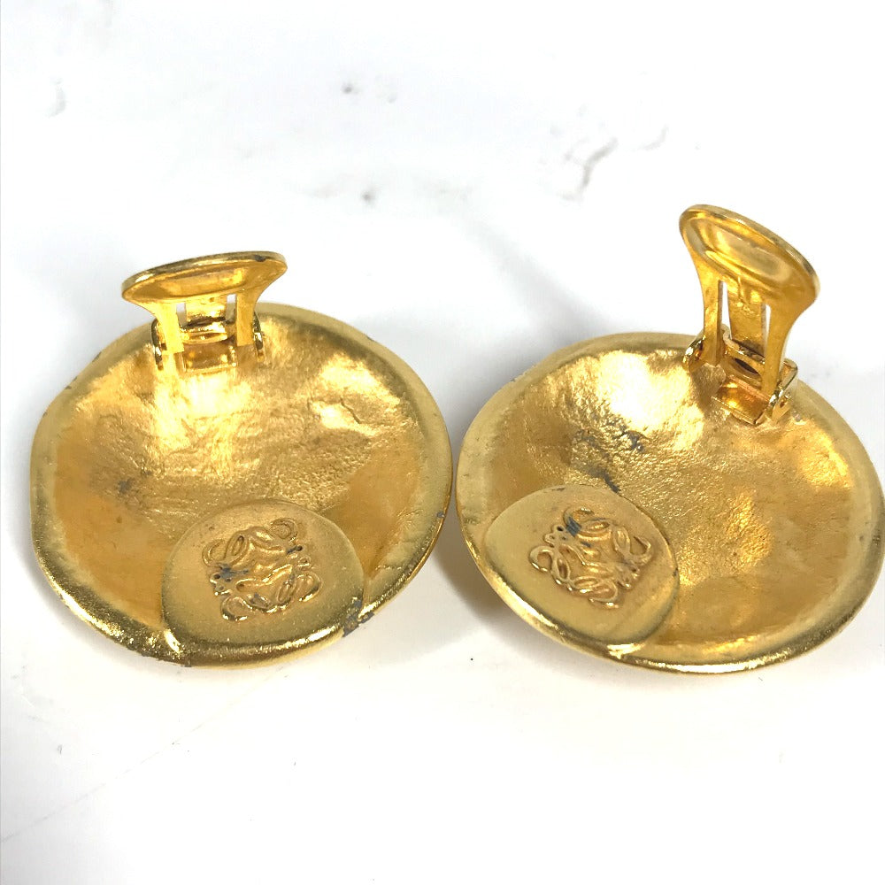 LOEWE Earring metal gold vintage anagram Women Used Authentic