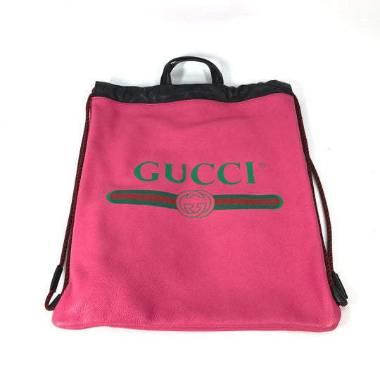 GUCCI Backpack 516639 leather pink Drawstring pouch included Drawstring backpack