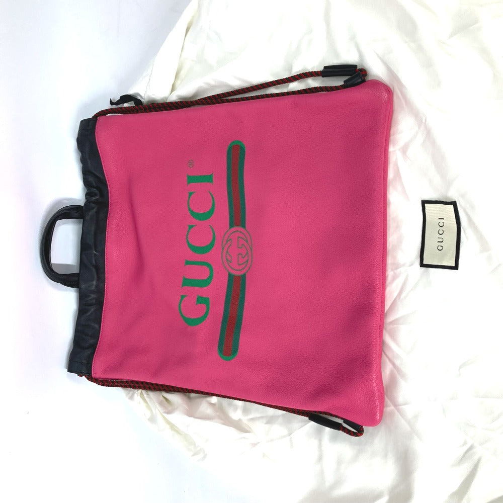 GUCCI Backpack 516639 leather pink Drawstring pouch included Drawstring backpack