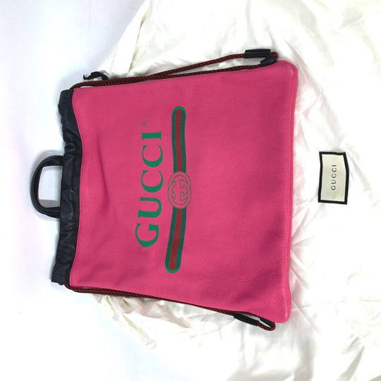 GUCCI Backpack 516639 leather pink Drawstring pouch included Drawstring backpack