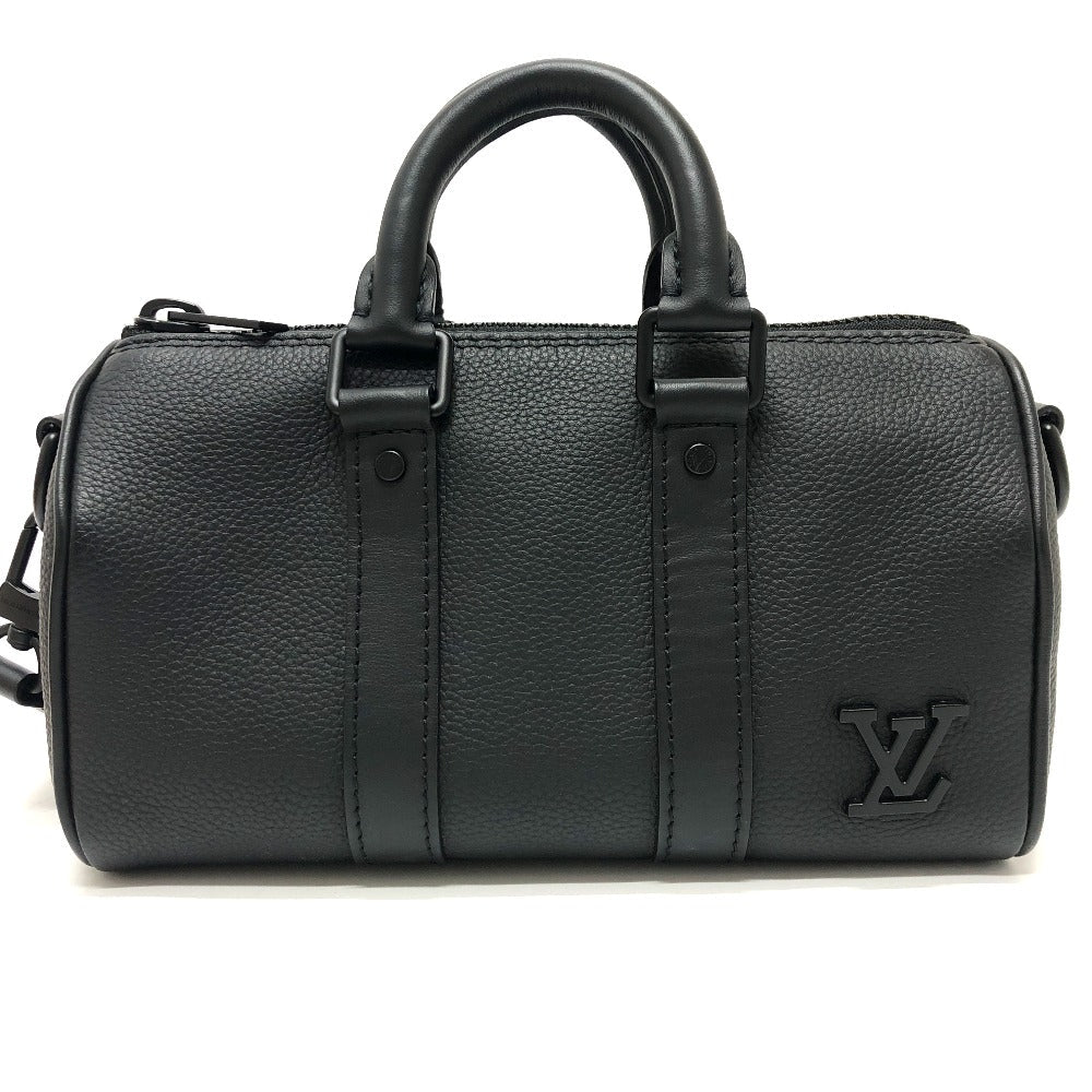 LOUIS VUITTON Boston Duffel bag M80950 Taurillon Clemence Leather black Aerogram Keepall XS Women Used Authentic