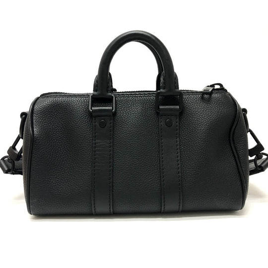 LOUIS VUITTON Boston Duffel bag M80950 Taurillon Clemence Leather black Aerogram Keepall XS Women Used Authentic