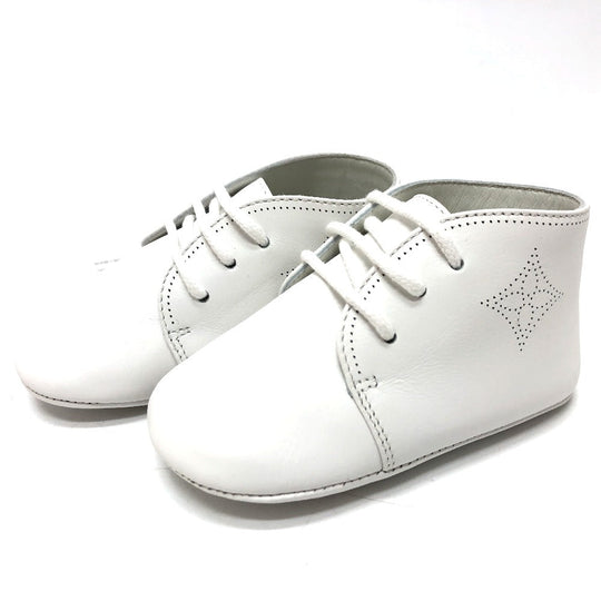 LOUIS VUITTON sneakers GI032D leather white Baby shoes Kids 18 Used Authentic