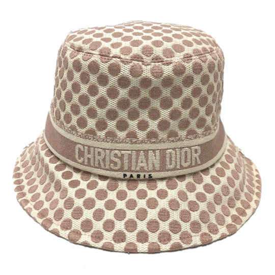Christian Dior hat 05DDO923I156 Cotton, Polyester pink logo dot Women 58 Used Authentic
