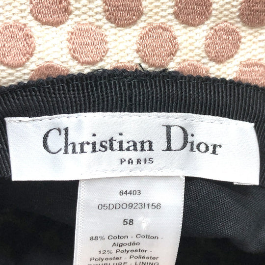Christian Dior hat 05DDO923I156 Cotton, Polyester pink logo dot Women 58 Used Authentic