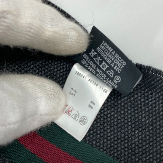 GUCCI Scarf 268941 Wool, Silk gray Shelly line GG