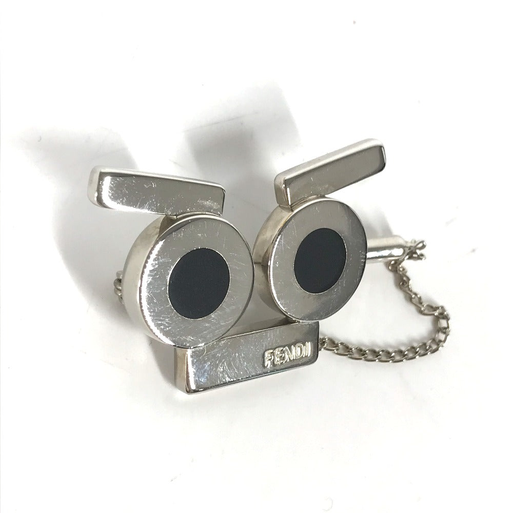 FENDI Brooch metal Silver monster Women Used Authentic