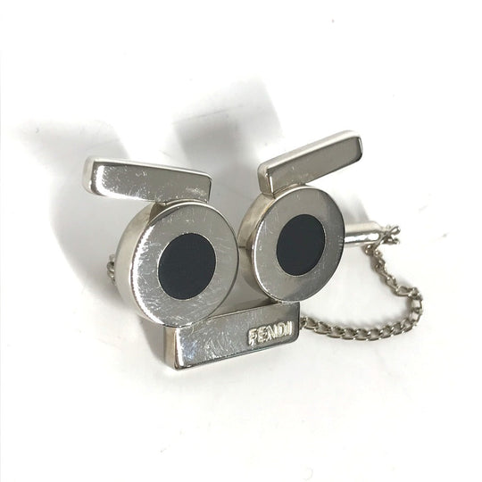FENDI Brooch metal Silver monster Women Used Authentic