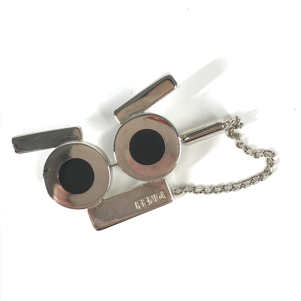 FENDI Brooch metal Silver monster Women Used Authentic