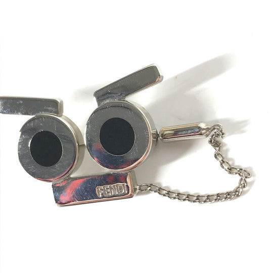 FENDI Brooch metal Silver monster Women Used Authentic