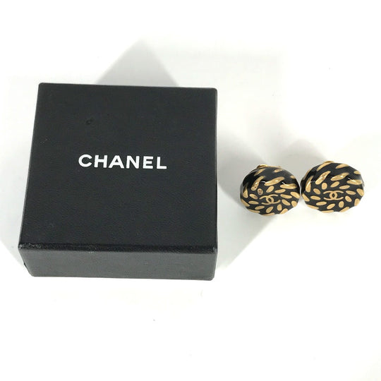 CHANEL Earring Gold Plated gold 97A Vintage CC COCO Mark Women Used Authentic