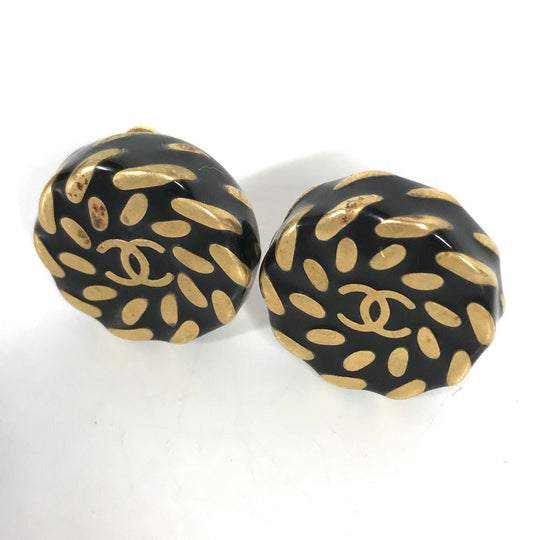 CHANEL Earring Gold Plated gold 97A Vintage CC COCO Mark Women Used Authentic