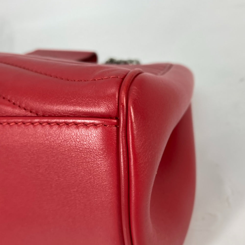 LOUIS VUITTON Shoulder Bag M51497 leather Red New Wave Chain tote Women Used Authentic