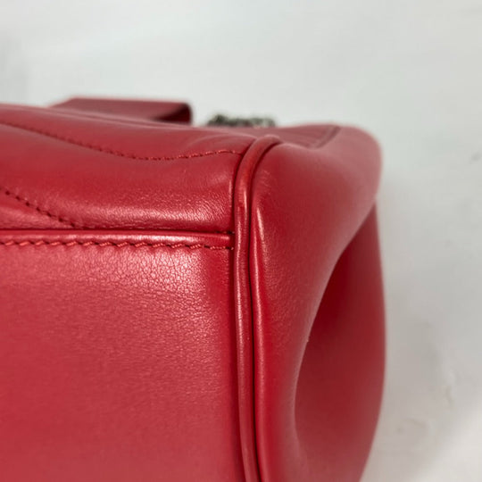 LOUIS VUITTON Shoulder Bag M51497 leather Red New Wave Chain tote Women Used Authentic