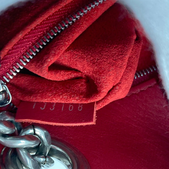 LOUIS VUITTON Shoulder Bag M51497 leather Red New Wave Chain tote Women Used Authentic
