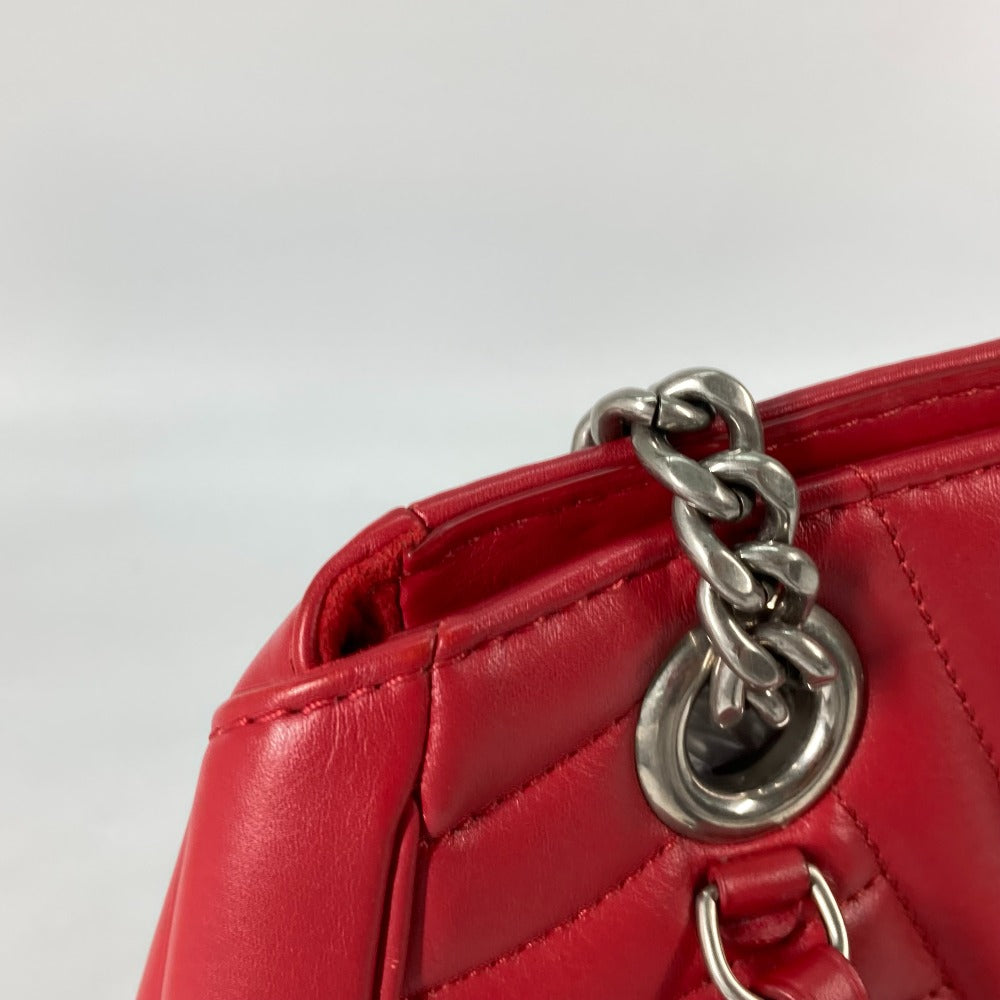 LOUIS VUITTON Shoulder Bag M51497 leather Red New Wave Chain tote Women Used Authentic