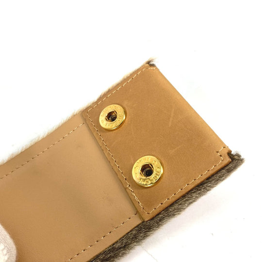 CHANEL belt Leather, Pony beige 01A CC COCO Mark Women 75 Used Authentic