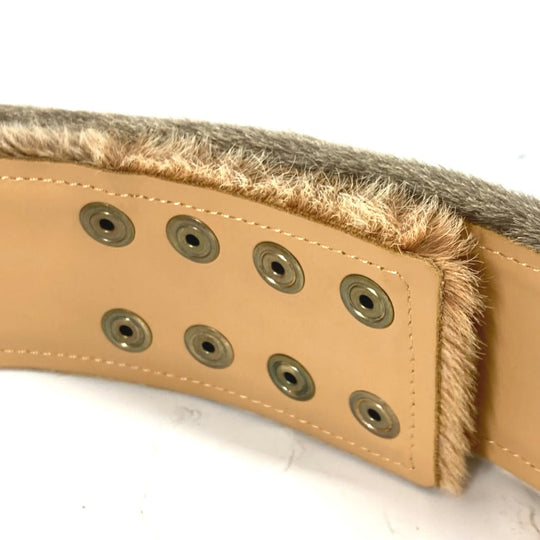 CHANEL belt Leather, Pony beige 01A CC COCO Mark Women 75 Used Authentic