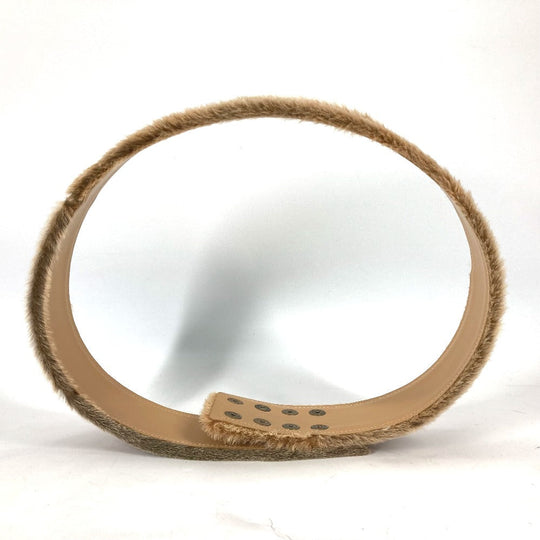 CHANEL belt Leather, Pony beige 01A CC COCO Mark Women 75 Used Authentic