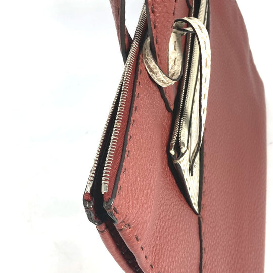 FENDI Business bag leather Brown Handbag Celeria mens Used Authentic