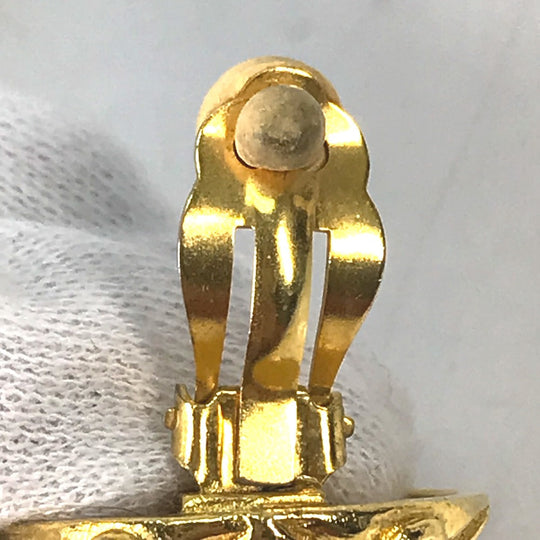 CHANEL Earring metal gold vintage CC COCO Mark Women Used Authentic