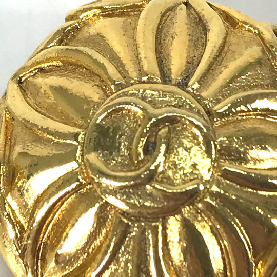 CHANEL Earring metal gold vintage CC COCO Mark Women Used Authentic