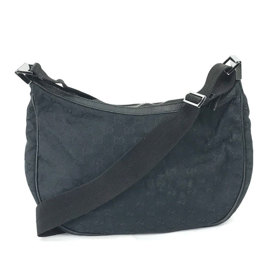 GUCCI Shoulder Bag 122790 Leather / canvas black GG Women Used Authentic