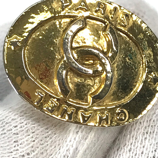 CHANEL Earring metal gold vintage CC COCO Mark Women Used Authentic