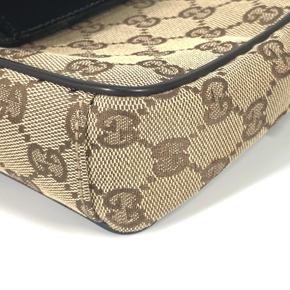 GUCCI Shoulder Bag 018 1619 Canvas / leather beige Pochette GG Women Used Authentic