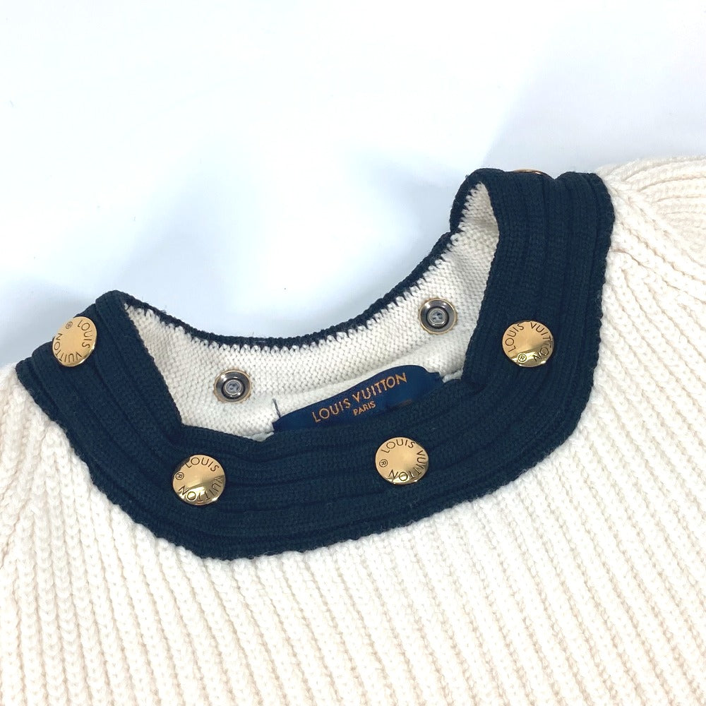 LOUIS VUITTON knit Wool, Polyurethane white Detachable turtleneck button Women S Used Authentic