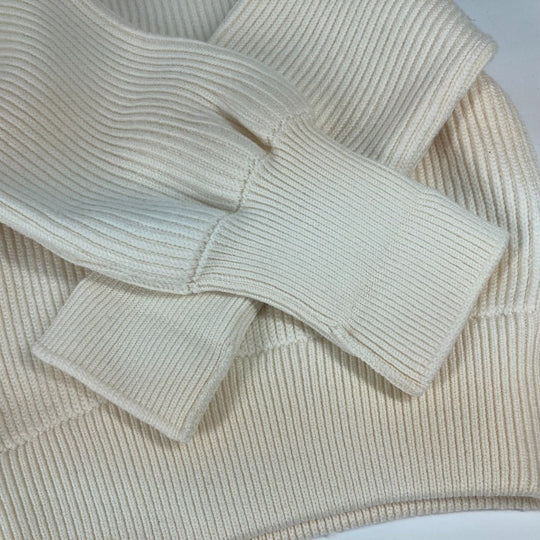 LOUIS VUITTON knit Wool, Polyurethane white Detachable turtleneck button Women S Used Authentic