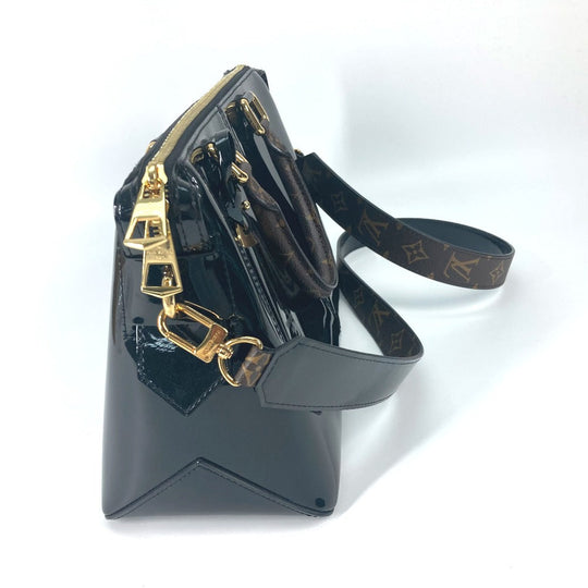 LOUIS VUITTON Tote Bag M54626 Patent Leather, Monogram Canvas black Vernis Tote Miroir Women Used Authentic