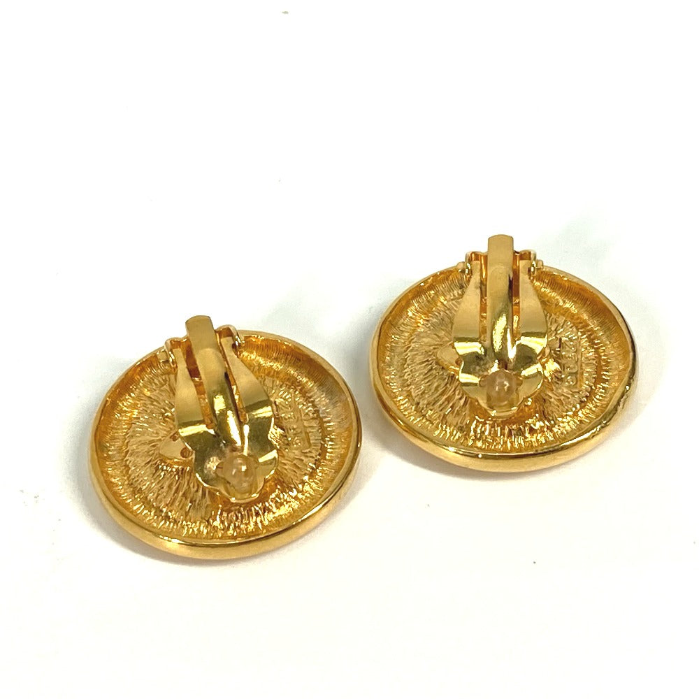 CHANEL Earring metal gold vintage Deca COCO Mark CC