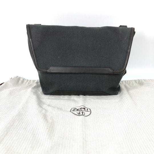 HERMES Shoulder Bag Canvas / leather khaki flap 2way handbag Allele Tour mens Used Authentic