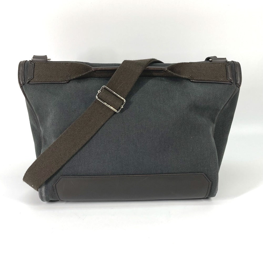 HERMES Shoulder Bag Canvas / leather khaki flap 2way handbag Allele Tour mens Used Authentic