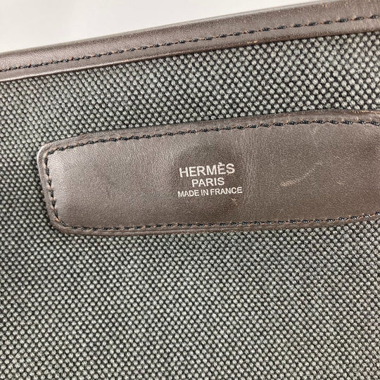 HERMES Shoulder Bag Canvas / leather khaki flap 2way handbag Allele Tour mens Used Authentic