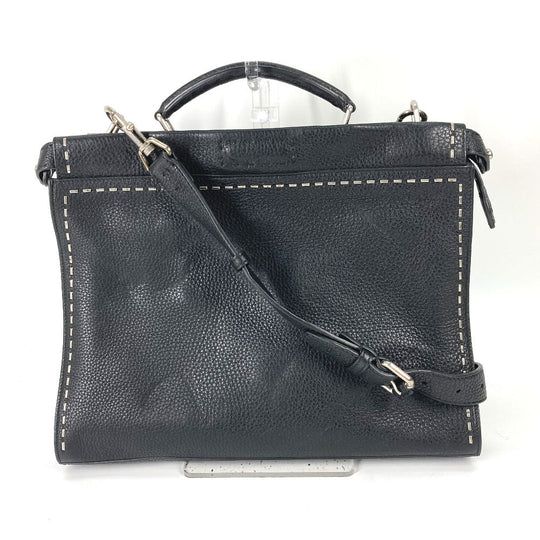 FENDI Handbag 7VA406 leather black Shoulder Bag Crossbody bag Selleria Peekaboo Iconic Fit