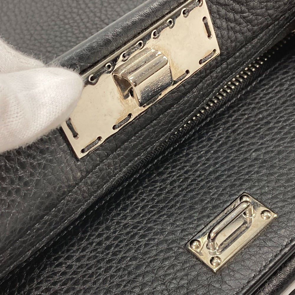 FENDI Handbag 7VA406 leather black Shoulder Bag Crossbody bag Selleria Peekaboo Iconic Fit