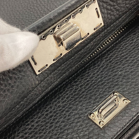 FENDI Handbag 7VA406 leather black Shoulder Bag Crossbody bag Selleria Peekaboo Iconic Fit