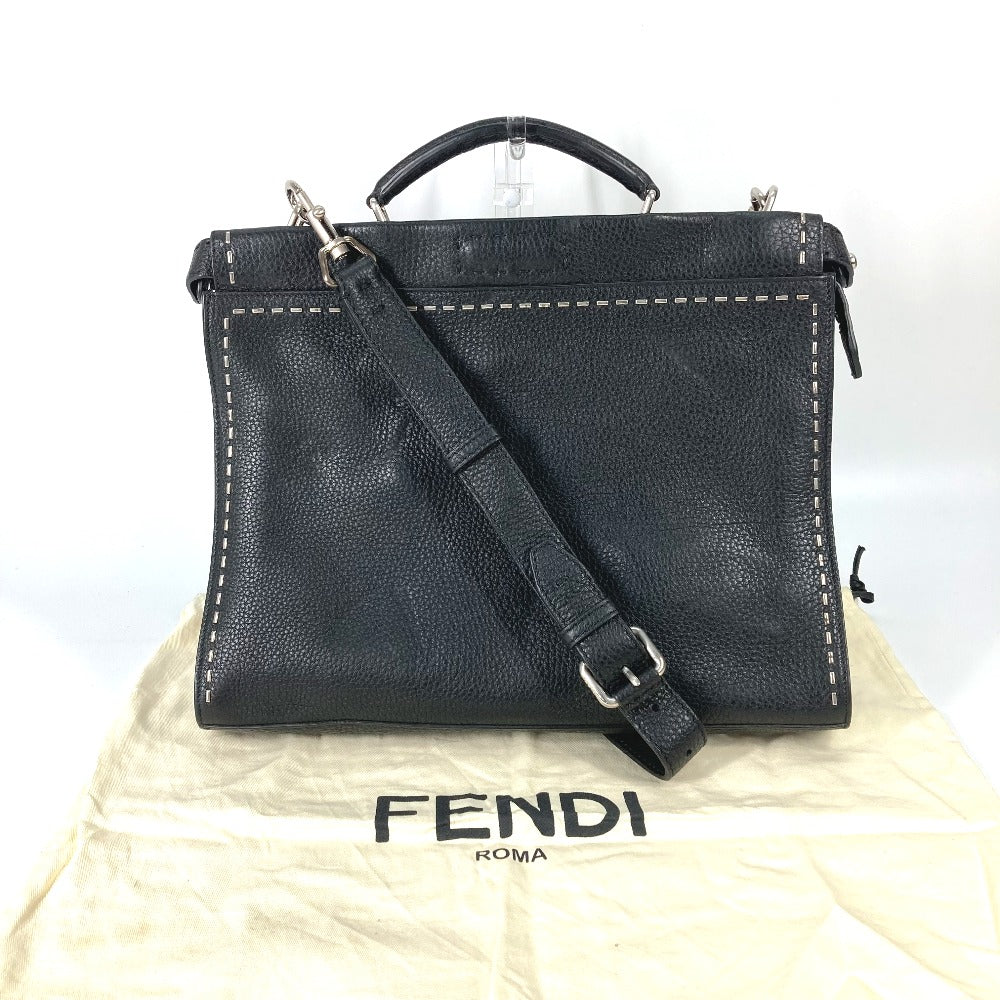 FENDI Handbag 7VA406 leather black Shoulder Bag Crossbody bag Selleria Peekaboo Iconic Fit