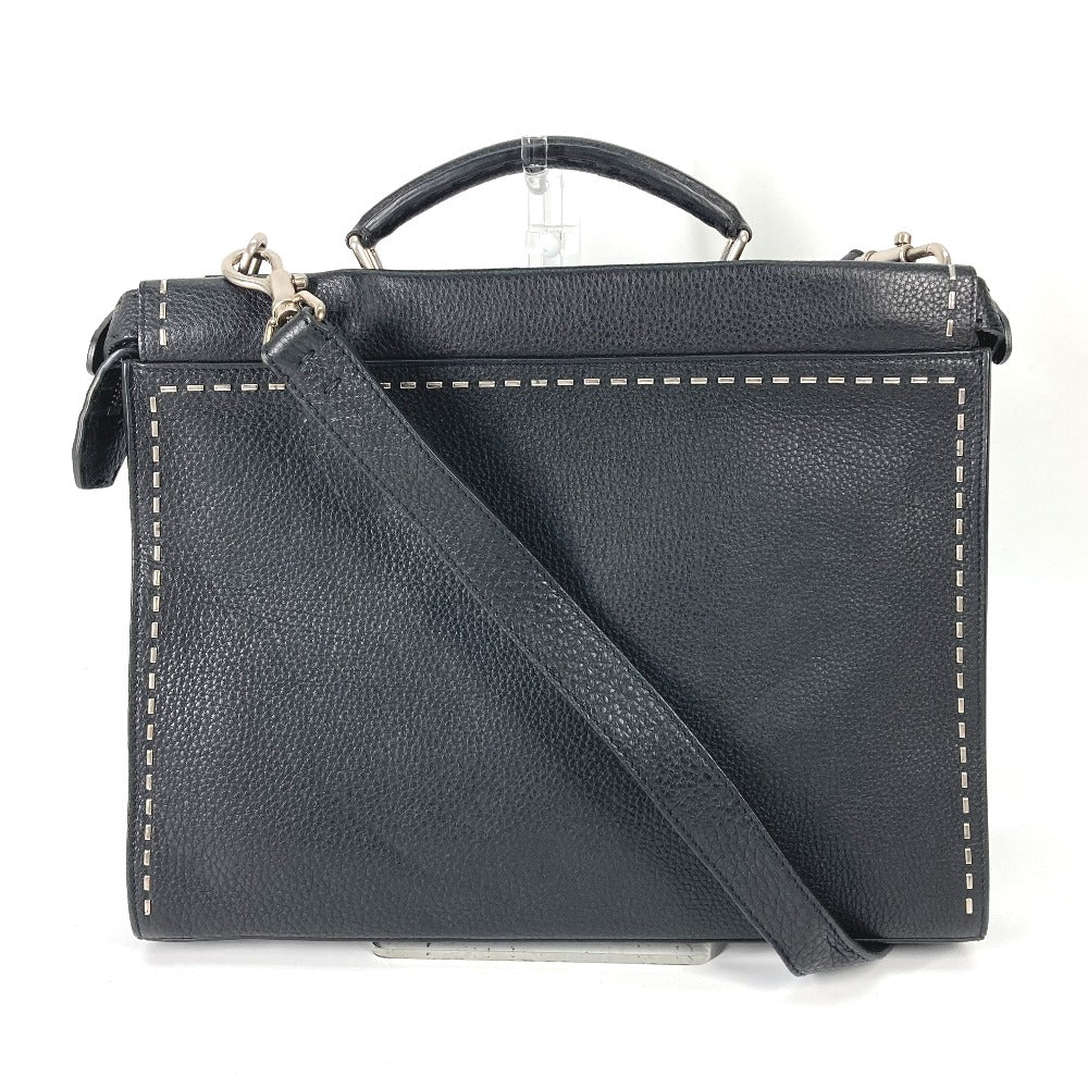 FENDI Handbag 7VA406 leather black Shoulder Bag Crossbody bag Selleria Peekaboo Iconic Fit