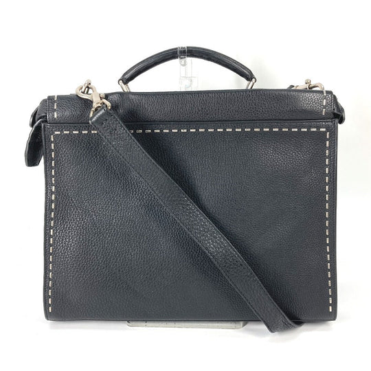 FENDI Handbag 7VA406 leather black Shoulder Bag Crossbody bag Selleria Peekaboo Iconic Fit